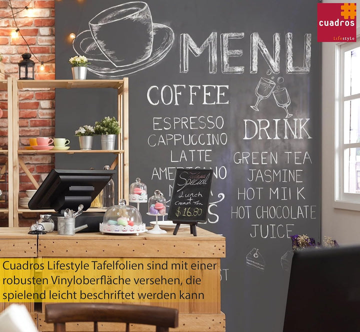 Cuadros Lifestyle Tafelfolie 100x100 cm | Magnetische und Selbstklebende Vinyl- Kreidefolie | Magnet