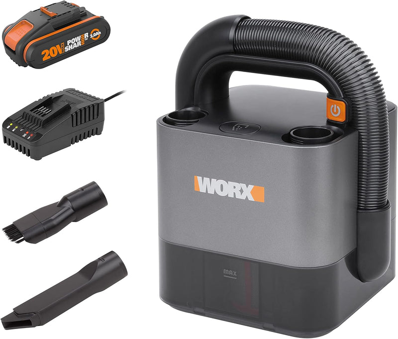 WORX 18V (20V Max) Akku-Handstaubsauger, Cube Vac, WX030, PowerShare, Starke Saugkraft, kompakt und