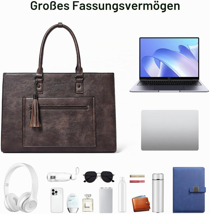 Shrrie Handtasche für Damen, Laptoptasche Aktentasche Arbeitstasche - Businesstasch für Business Bür