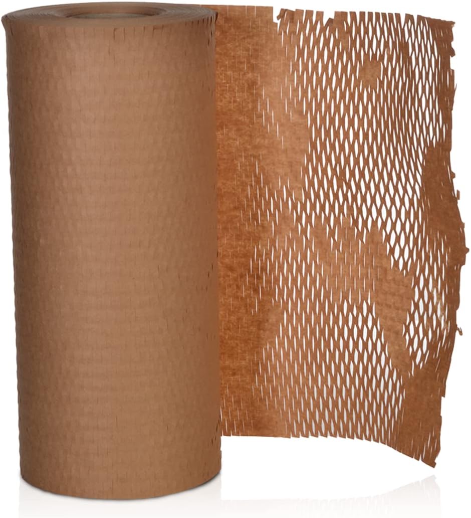 OliveBird Wabenpapier Verpackungspapier 30cmx50 meter (15m²) Verpackungsmaterial Papier Rolle Füllma