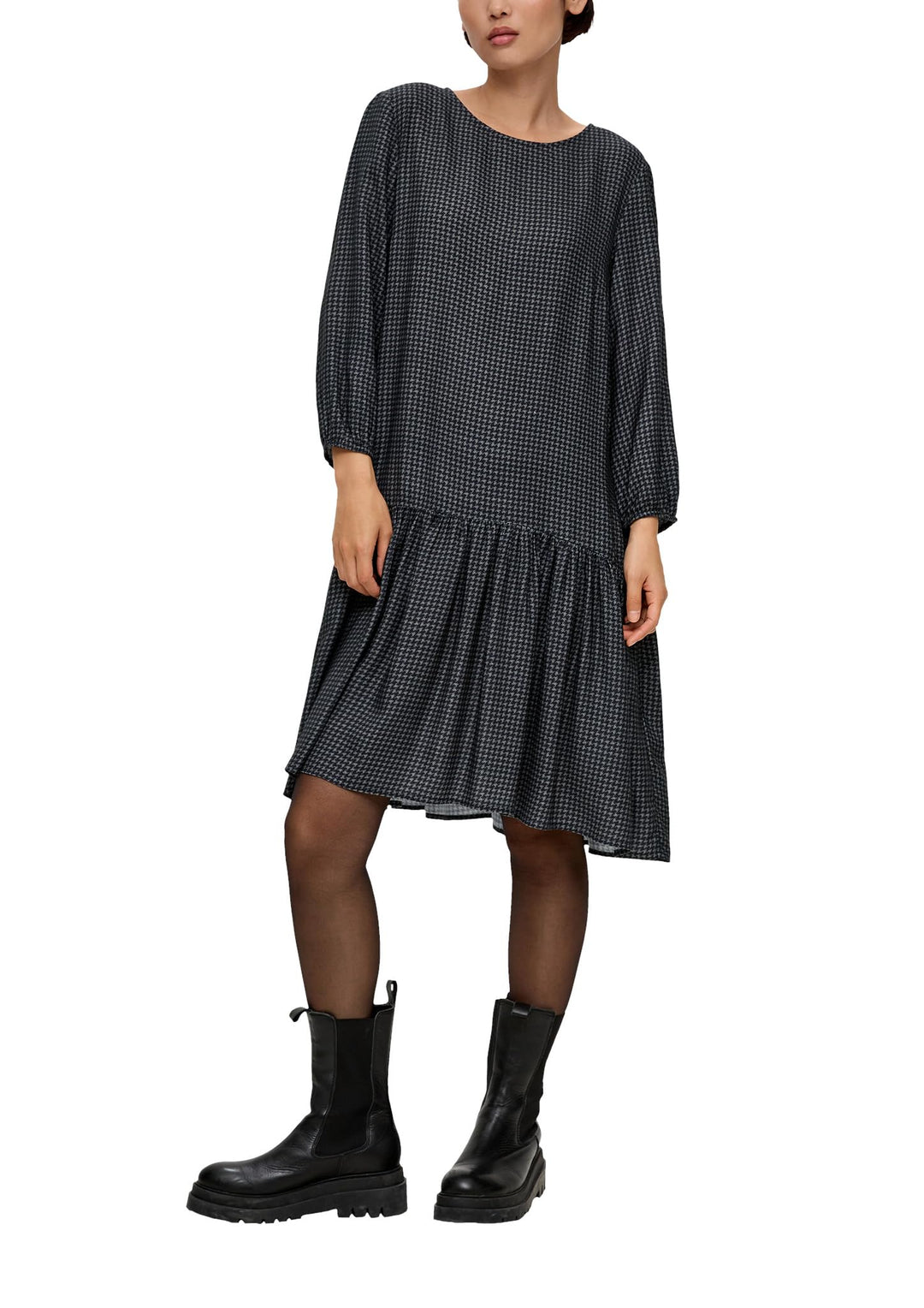 s.Oliver Kariertes Minikleid aus Viskosemix, 32 Grün