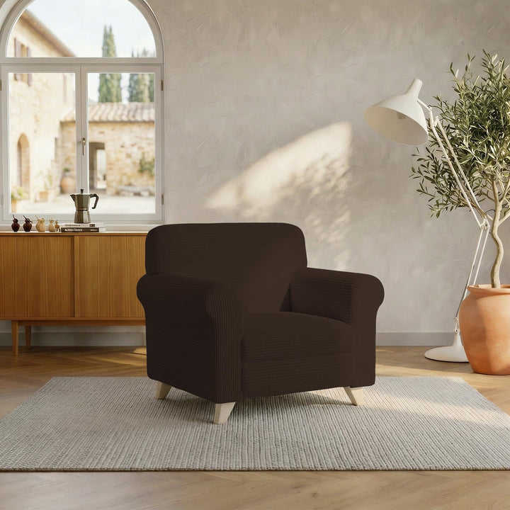 Sogni e capricci Leslie elastische Couchüberzüge, Braun, 1 Platz 1 Platz Braun, 1 Platz Braun