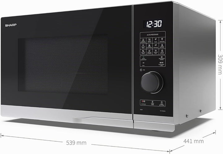SHARP PG284AES Mikrowelle mit Grill (Mikrowelle: 900W, Grill: 1000W, 10 Leistungsstufen, Auftaufunkt