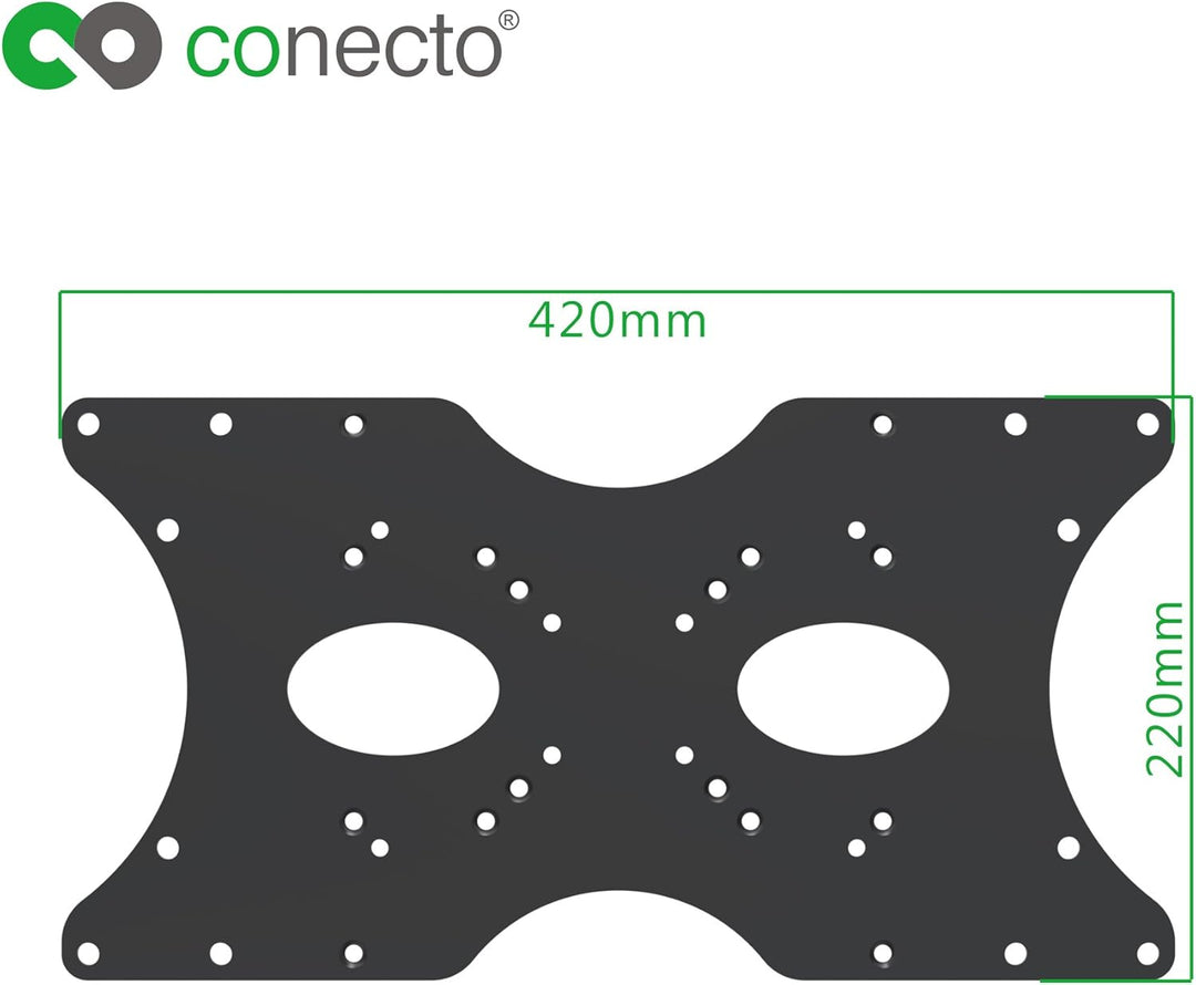 conecto VESA-Adapter, Adapter-Platte, universal geeignet, VESA 50x50 bis 400x200, 1-teilig, schwarz,
