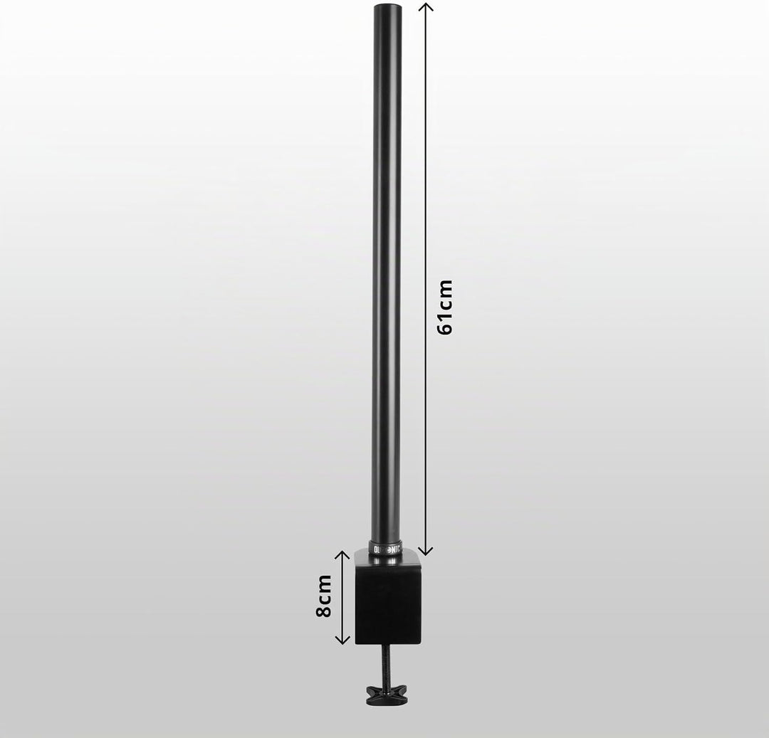 Duronic DM35POLE BK 61 cm Stange | Erweiterung für Monitorhalterung | Grosse Tischklemme mit Einer K