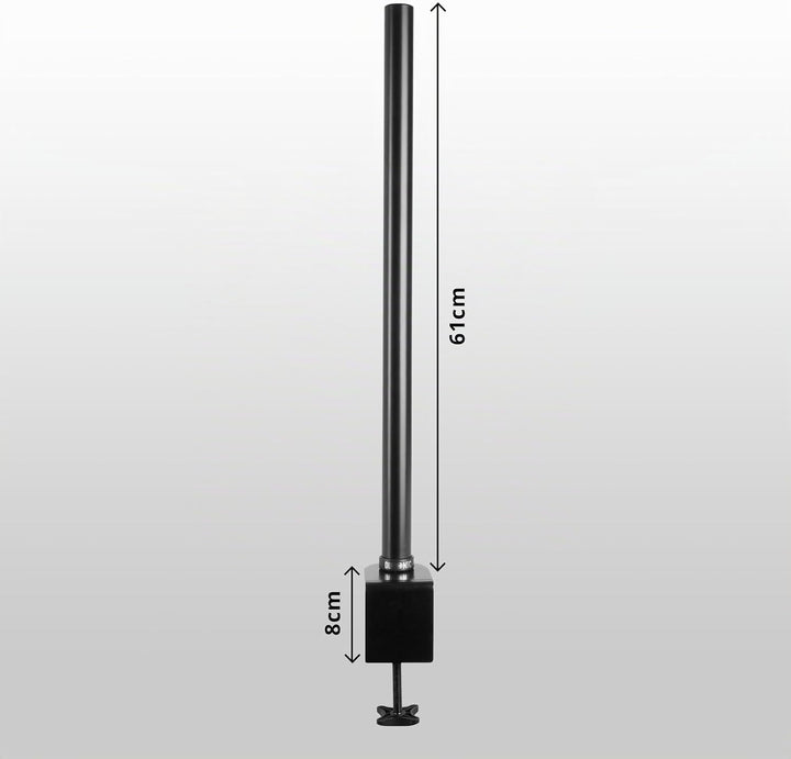 Duronic DM35POLE BK 61 cm Stange | Erweiterung für Monitorhalterung | Grosse Tischklemme mit Einer K
