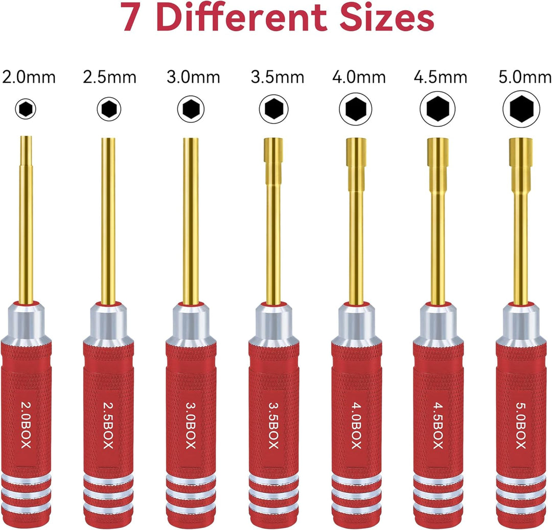 Sechskantmutter Schraubendreher Satz 2.0mm 2.5mm 3.0mm 3.5mm 4.0mm 4.5mm 5.0mm RC Werkzeug Steckschl