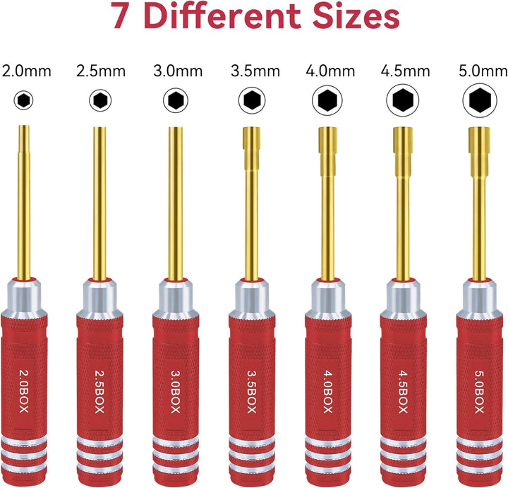 Sechskantmutter Schraubendreher Satz 2.0mm 2.5mm 3.0mm 3.5mm 4.0mm 4.5mm 5.0mm RC Werkzeug Steckschl