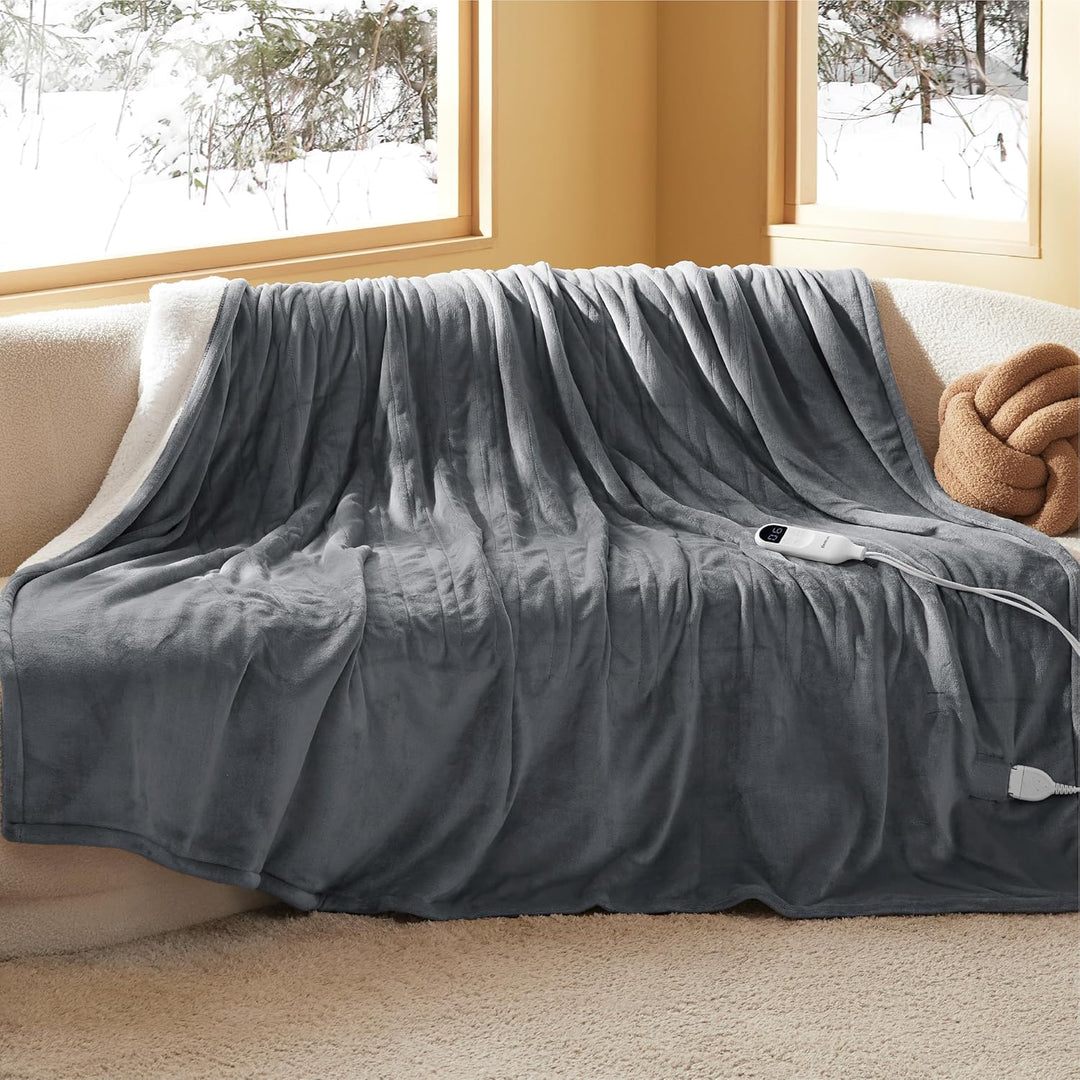 BEDSURE Heizdecke mit Abschaltautomatik 180x200cm - Wärmedecke mit 6 Heizstufen & 10 Stunden Timer,