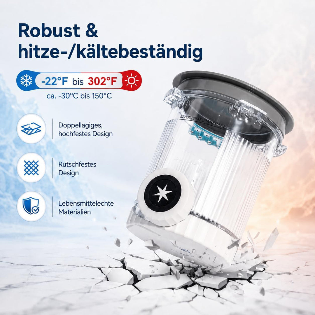 4 Stück Creami Swirl Behälter kompatibel mit Ninja CREAMi NC700/NC701EU Serie, 480 ml Eisbehälter mi
