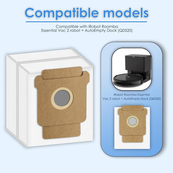 (12 Stück) Staubbeutel für iRobot Roomba 104, 105 Vac, 105 Combo, Plus 405 Combo, Plus 505 Combo, Ma