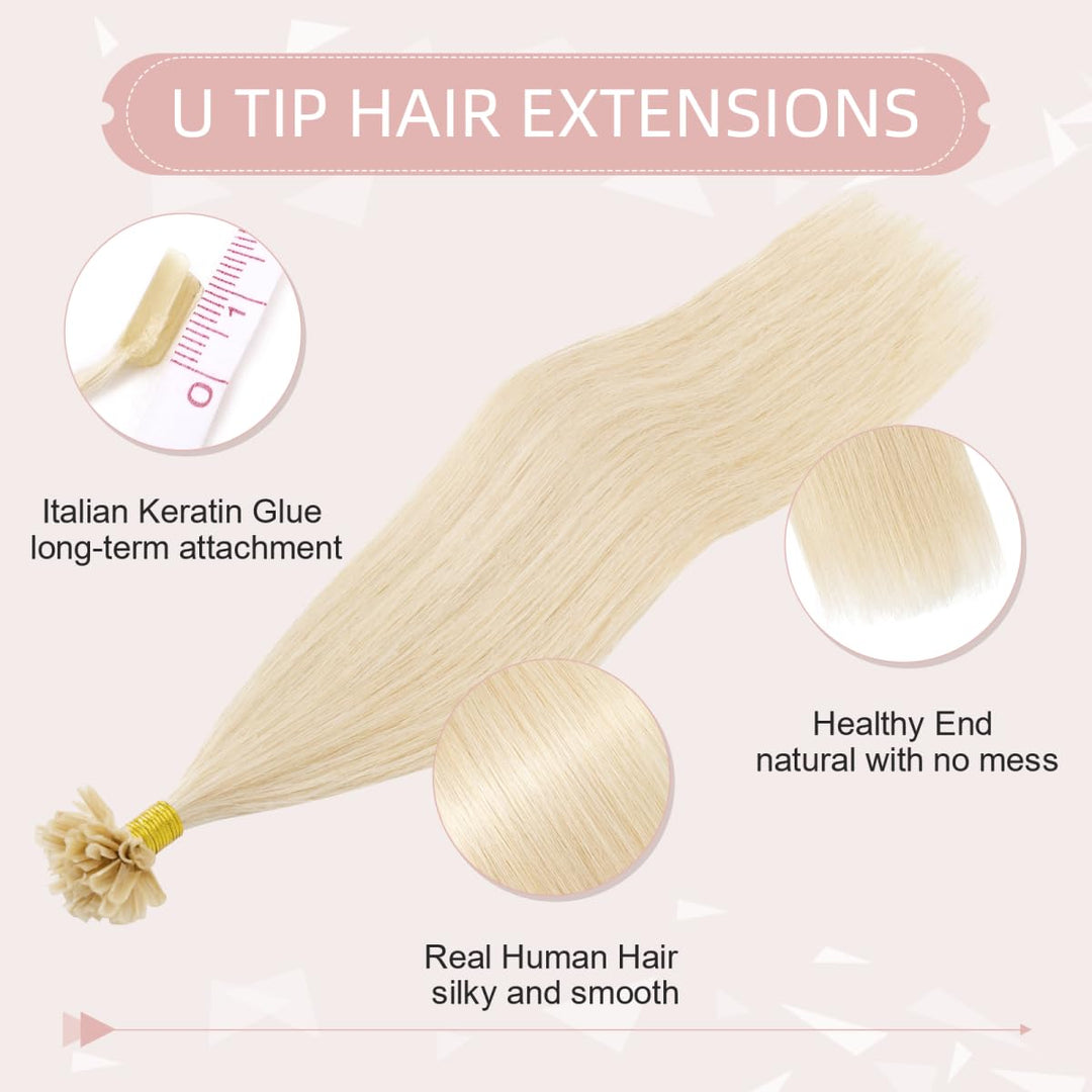 50cm Bonding Extensions Echthaar 1g U tip Extensions Haarteile Echthaar Glatt Weich Bonding Haarverl