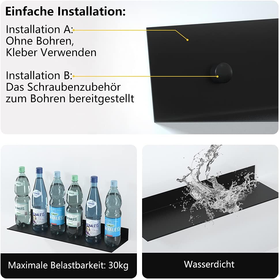 Duschregal Duschablage Ohne Bohren, 2 Stück Badezimmer Regal, Duschkorb Ablagen Aluminum Selbstklebe