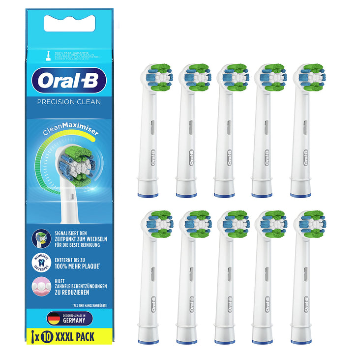 Oral-B Precision Clean Aufsteckbürsten für elektrische Zahnbürste, 10 Stück, mit CleanMaximiser-Bors