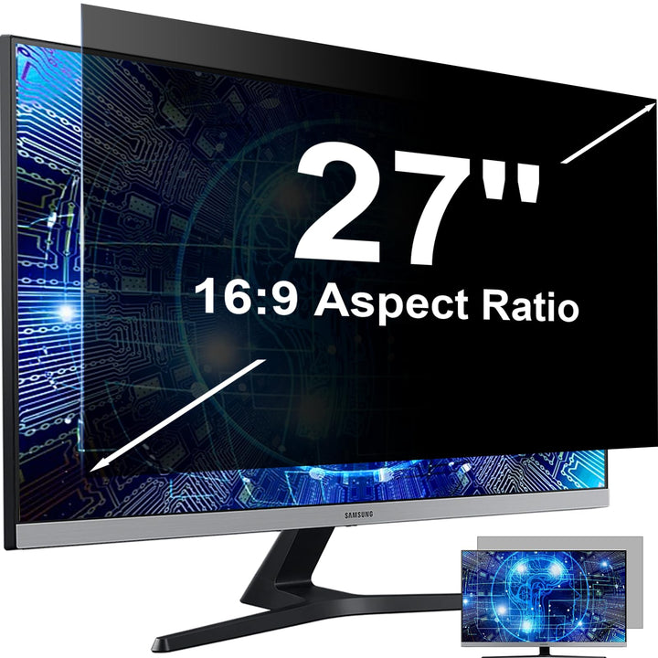 Mamol 27 Zoll Monitor Blickschutzfilter Anti-Blaulichtfilter, Abnehmbarer Sichtschutz Anti Blaulicht