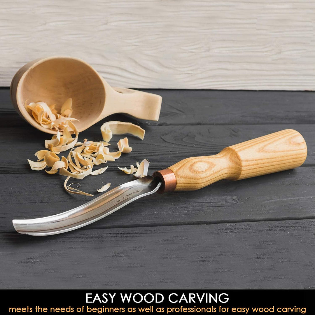 BeaverCraft Holzschnitz Hohleisen Meissel 7L/22 Holzschnitzwerkzeuge Schnitzen von Schalen Kohlensto