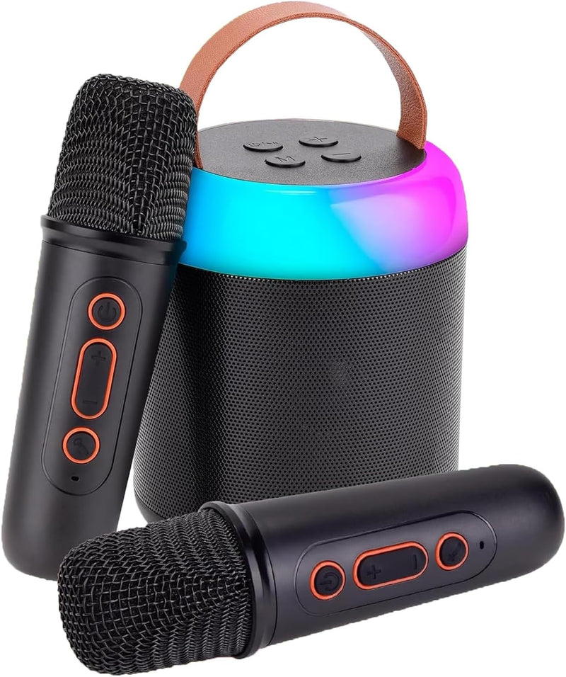 auvstar Karaoke Maschine für Kinder, Tragbarer Mini Bluetooth Karaoke Lautsprecher mit 2 kabellosen