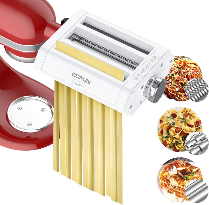 COFUN KitchenAid Nudelaufsatz aus Edelstahl, 3 in 1 Nudelvorsatz für KitchenAid Küchenmaschine, Kitc