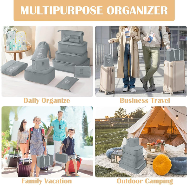 13 Stück Koffer Organizer Set, Packing Cubes, Wasserdichte Kofferorganizer für Urlaub und Reisen, Tr