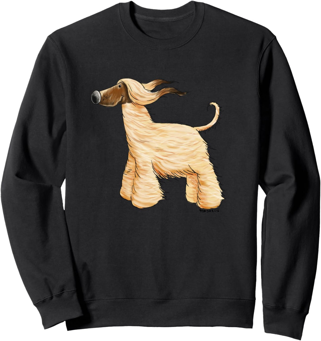 Happy Afghanischer Windhund I Afghan Hound Comic Windhunde Sweatshirt