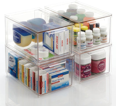 mDesign Aufbewahrungsbox für das Badezimmer – stapelbarer Make-up Organizer aus Kunststoff – praktis