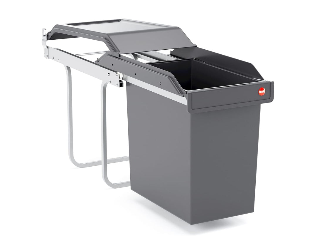 Hailo Abfallsammler 3650241 | SingleBox 24 Liter | Solo Mülleimer mit Rollenauszug | Anthrazit