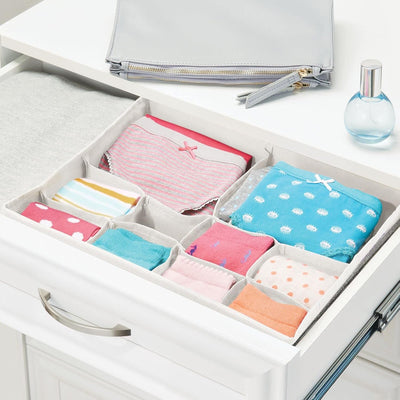 mDesign 8er-Set Kleiderschrank Organizer – Aufbewahrungskiste für die Schublade in verschiedenen Grö