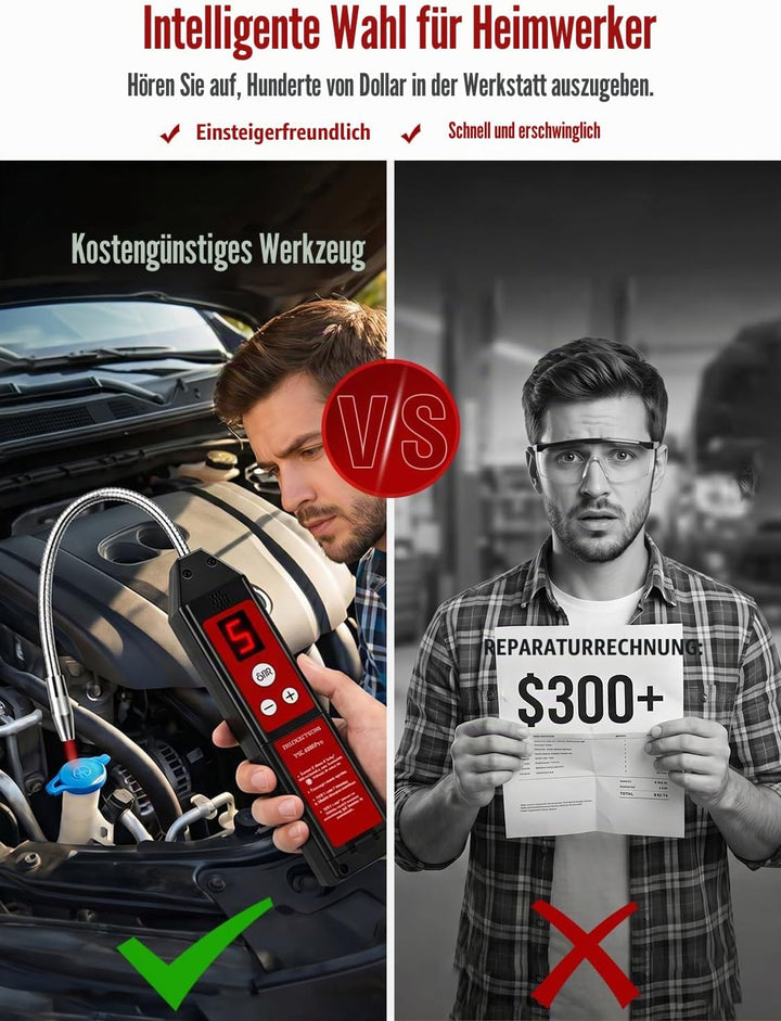 Kältemittel Lecksuchgerät mit LED-Licht, WJL-6000 PRO Halogen Detektor Lecksuchgerät Freon-Gasleckte