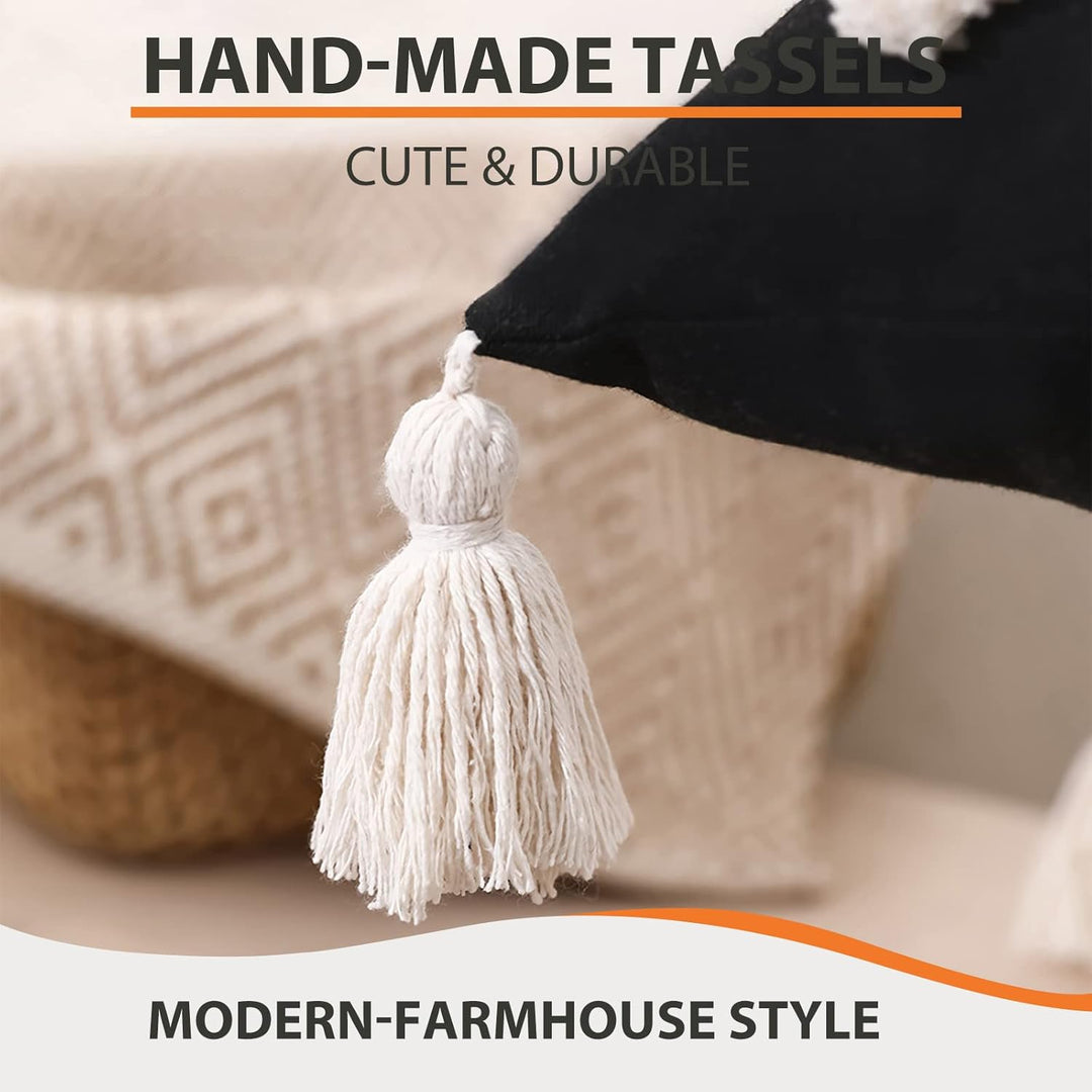 VanderHOME Bohemian Super Soft Kissenbezug Dekorative Tufted Quaste Kissenbezüge Baumwolle Weich Wov