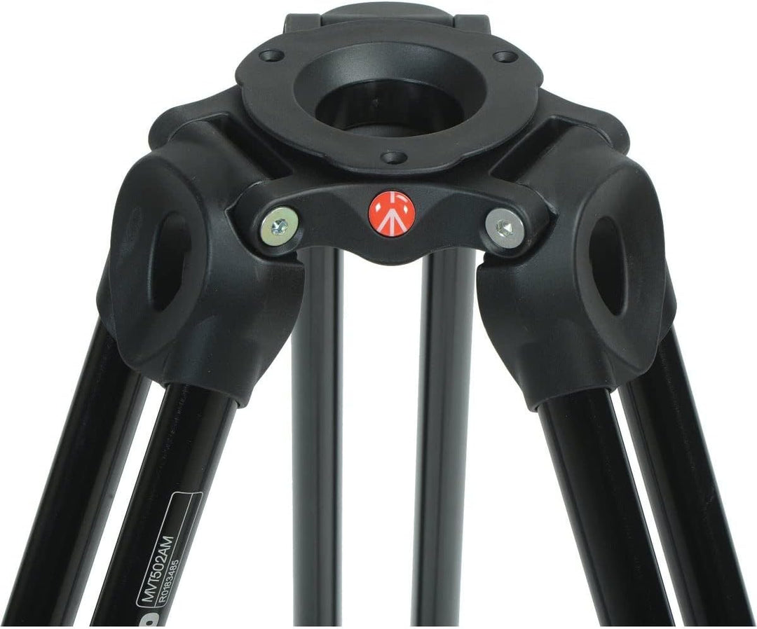 Manfrotto MVK502AM-1, Professional Fluid Video System Aluminium Tripod with Telescope Twin Leg, 75mm