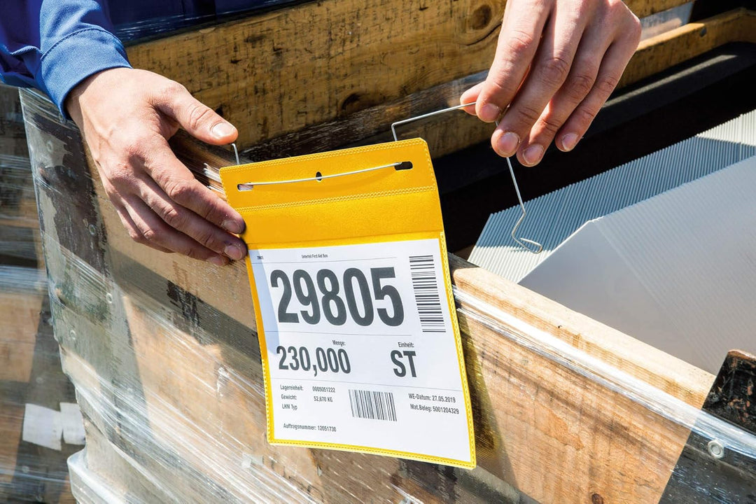 Durable Drahtbügeltasche A4 quer, Packung à 50 Stück, Gelb, 175304 A4 Hochformat, A4 Hochformat