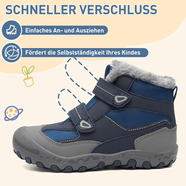 Mishansha Kinder Winterschuhe Mädchen Winterstiefel Warm Schneestiefel Gefüttert Boots Wasserdicht 2
