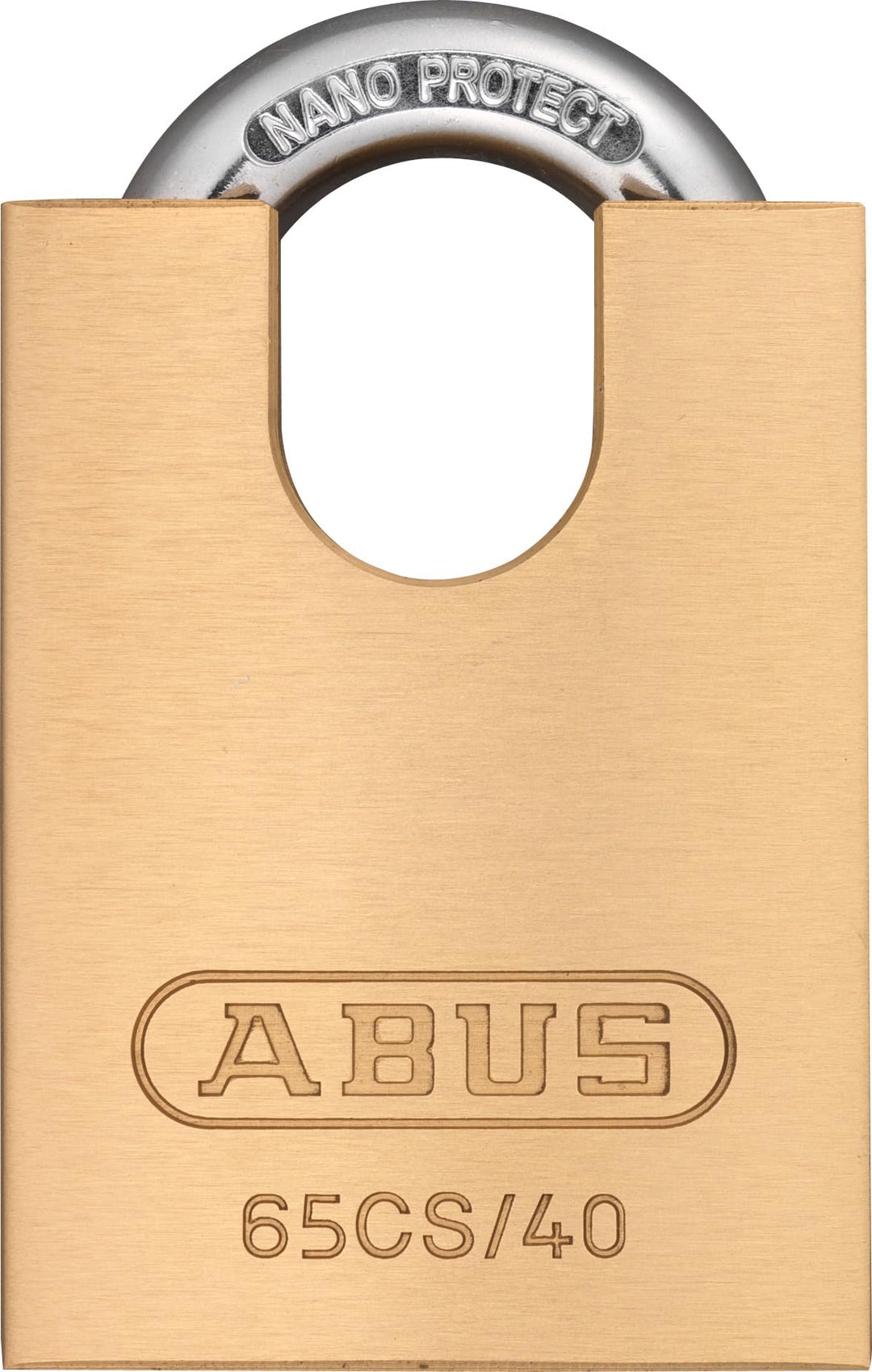 ABUS Vorhängeschloss Messing 65CS/40 - Schlosskörper aus Messing - gehärteter Stahlbügel und Bügelsc