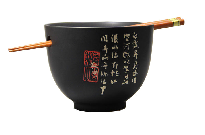[ ZEIT SCHWARZ ] Soba Bowl/Suppen-/Nudel-/Reisschale + 1 Paar Essstäbchen