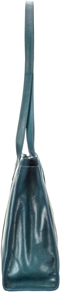 Maxwell Scott Handgefertigte Damen Leder Tote Handtasche Rivara in Petrol Blau, Petrol