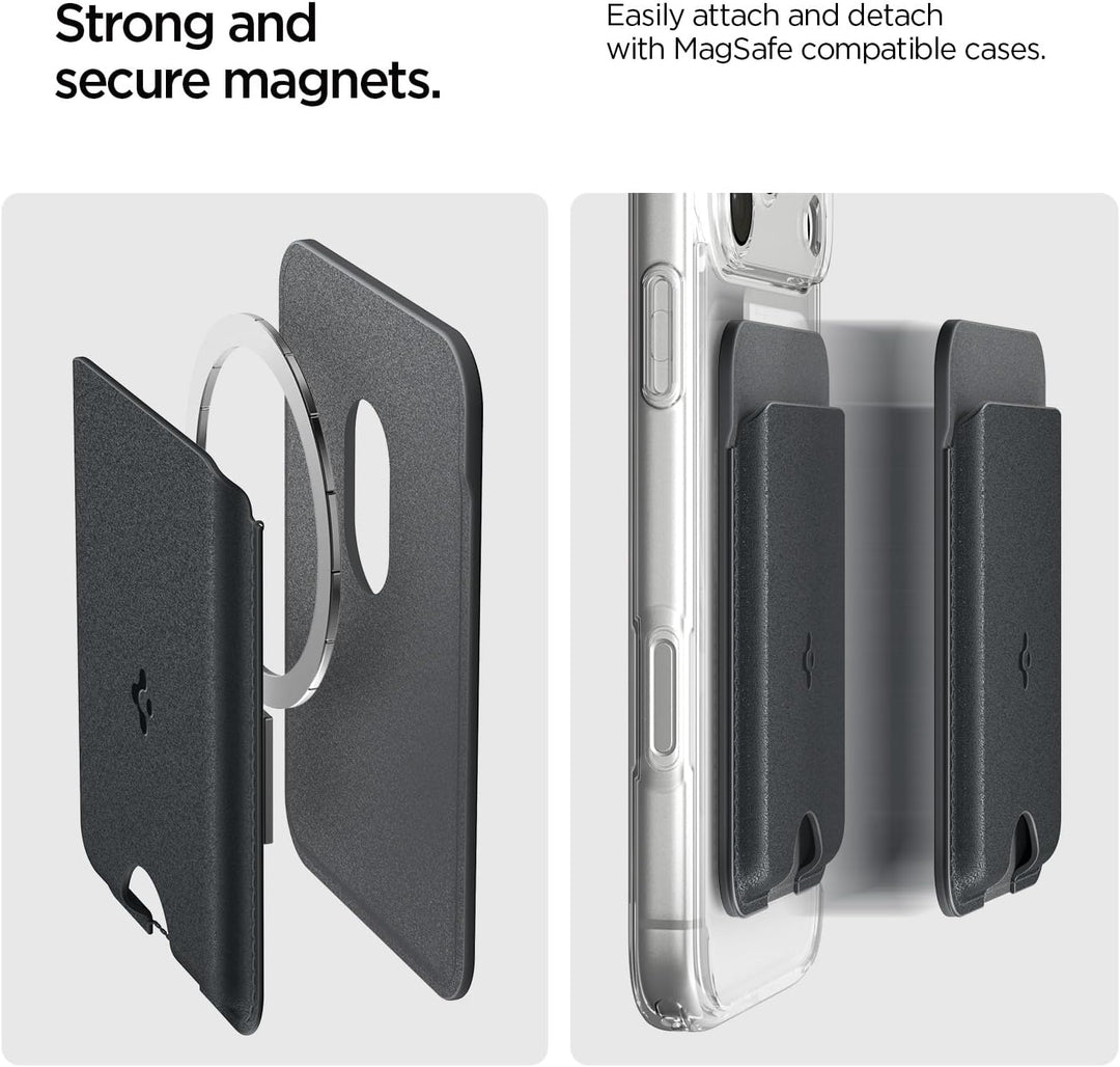 Caseology Nano Pop Magnetic Wallet [Kraftvolle Doppelstruktur] Rutschfester Silikon und magnetischer