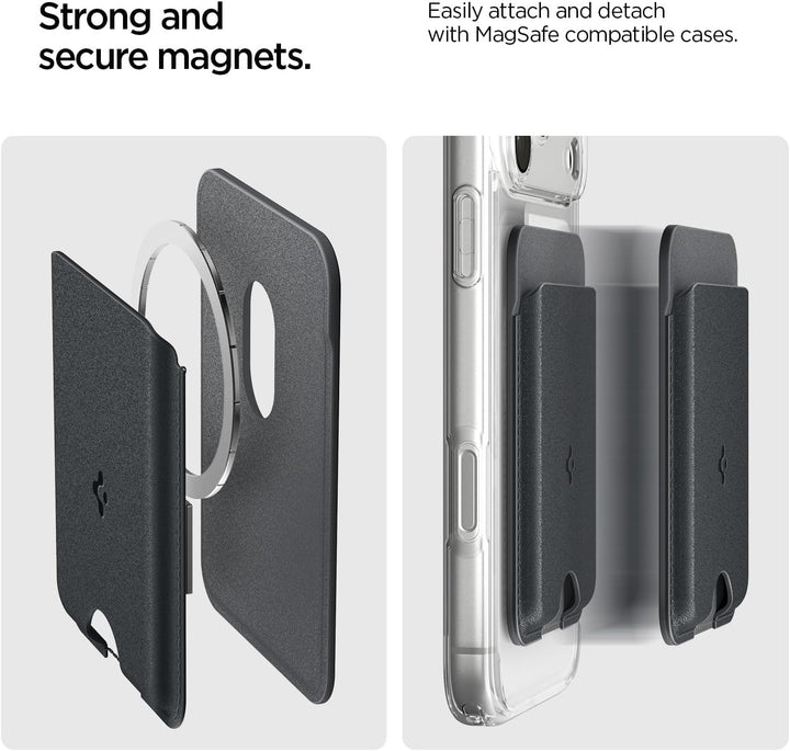Caseology Nano Pop Magnetic Wallet [Kraftvolle Doppelstruktur] Rutschfester Silikon und magnetischer