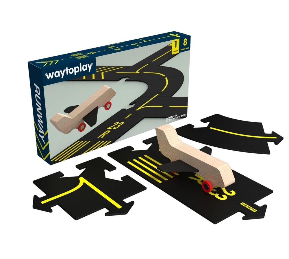 Waytoplay - Flughafenbahn – Holz, Gummi – Runway