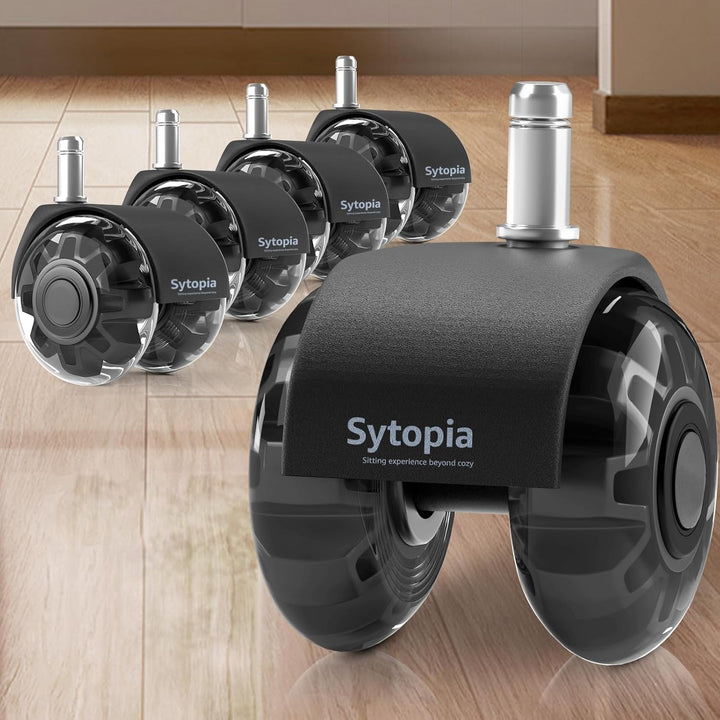 Sytopia Bürostuhl Rollen 11mm x 22 mm, 5er Set Rollen für Bürostühle, Super Leise und Weiche für Har