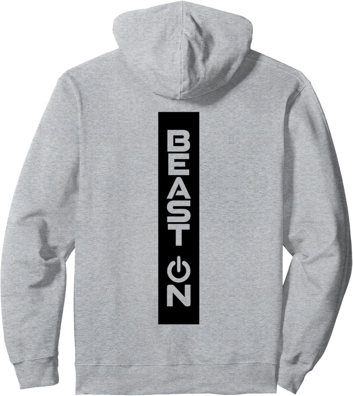 Beast ON Rücken Motiv Fitness Gym Motivation schwarze Farbe Pullover Hoodie