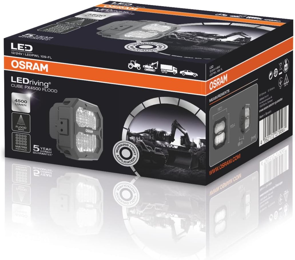 OSRAM LEDriving® Cube PX4500 Flood, LEDPWL109-FL, OFF ROAD, LED Arbeitsscheinwerfer, 4500 Lumen, Fal