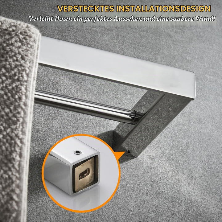 Beelee Badezimmer Toilette Doppelte 40cm Handtuchstange Wandhalterung, Edelstahl - Edelstahl, Polier