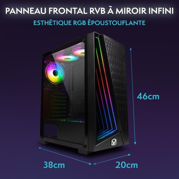 Vibox V-68 Gaming PC Set Komplett • Monitor 24 Zoll • AMD Ryzen 5 5500 4,2GHz • RTX 3050 6GB • 16GB