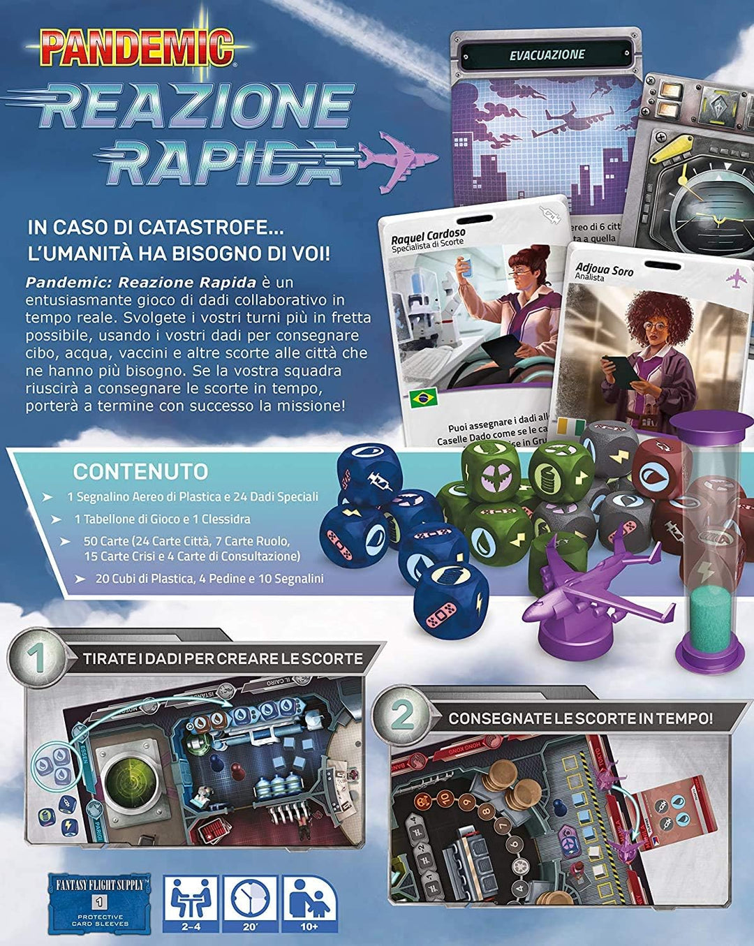 Asmodee - Pandemic: Schnelle Reaktion, Brettspiel, Italienische Ausgabe, 8396, Pandemic: schnelle Re
