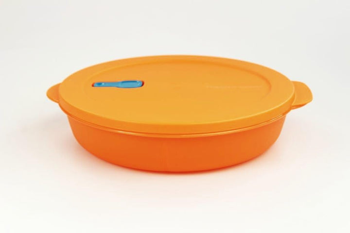 Tupperware CrystalWave Mikrowelle 1,9 L mit orangefarbenem Mikrowelleneinsatz