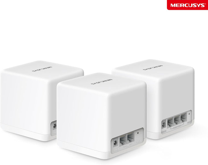 Mercusys Halo H1500X Wi-Fi 6 Mesh WLAN Set (3er Pack), AX1500 Dual Band Router & Repeater, Gigabit-P