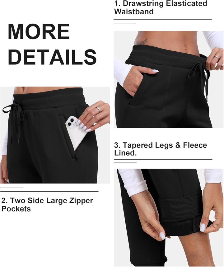 MoFiz Jogginghose Damen Thermohose Mikrofleece Sporthose Atmungsaktiv Waterproof Sweatpants mit Reis