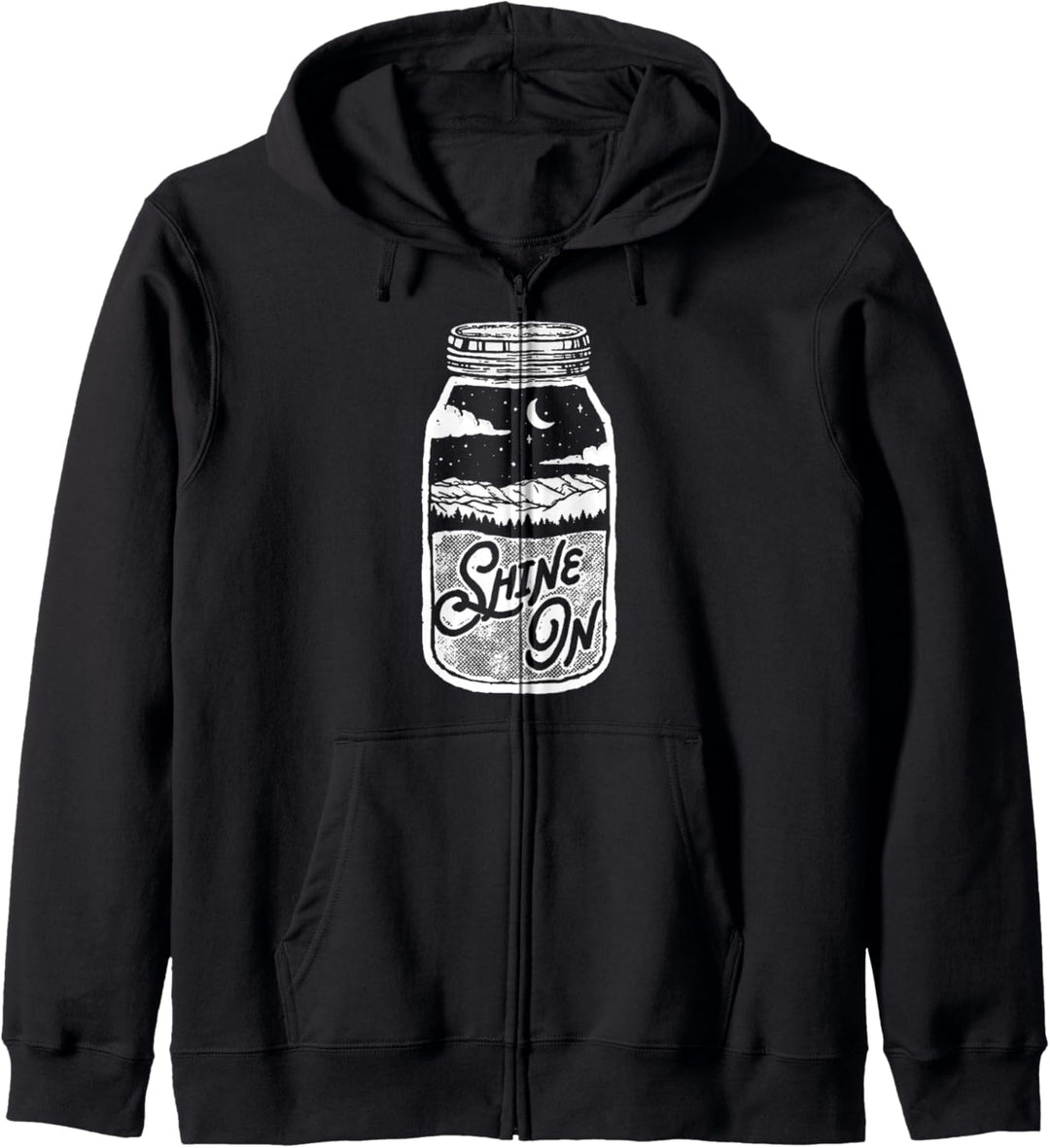 Shine On! Moonshine Lover Jar Design Moon & Mountains Kapuzenjacke