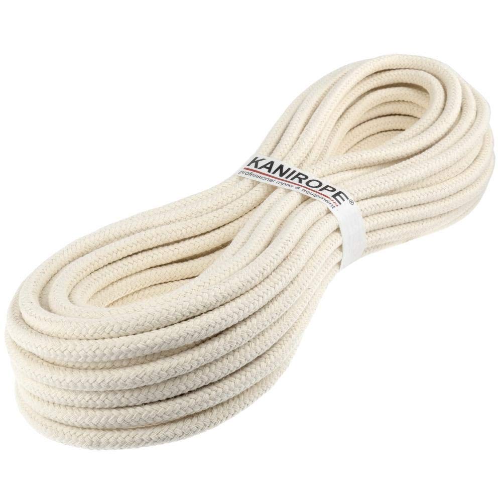 Kanirope® Baumwollseil COBRAID 10mm 20m Farbe Cremig Weiss 16-fach geflochten 20m Cremig Weiss, 20m