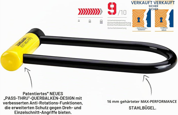 Kryptonite New York LS Fahrradschloss, robust, U-Form New-U 2017 Single, New-U 2017 Single